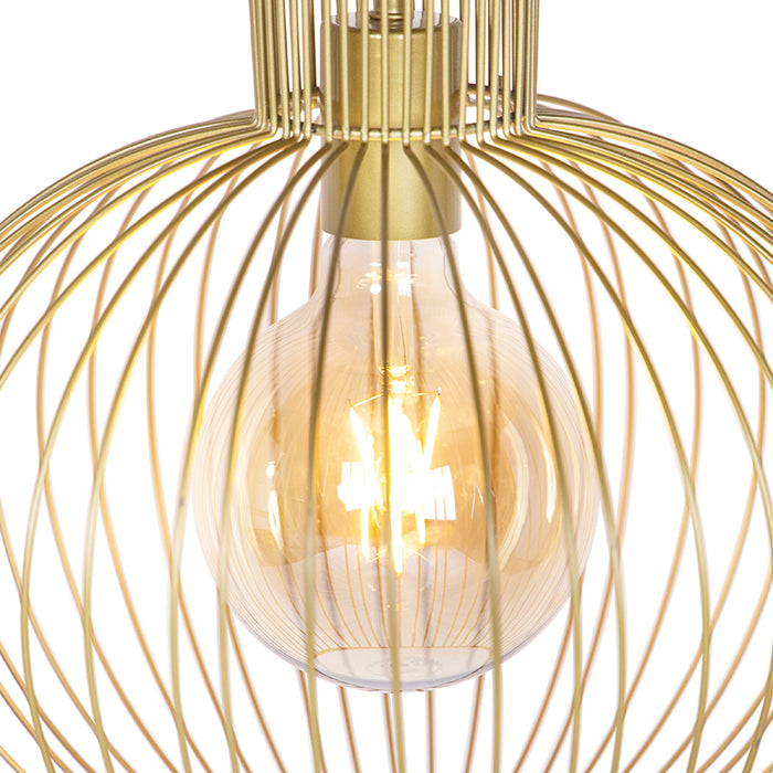 QAZQA Design hanglamp goud - Wire Bake
