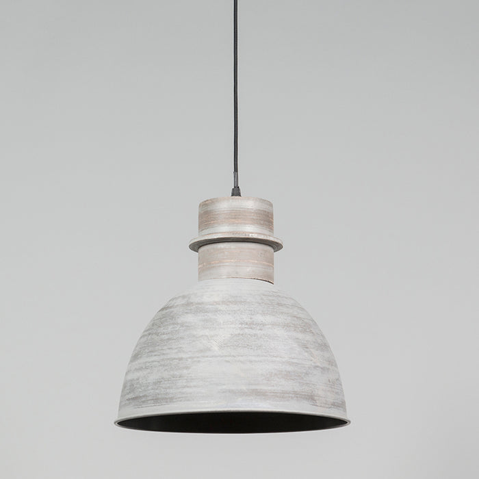 QAZQA Set van 2 landelijke hanglampen grijs - Dory