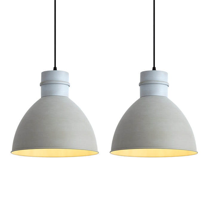 QAZQA Set van 2 landelijke hanglampen grijs - Dory