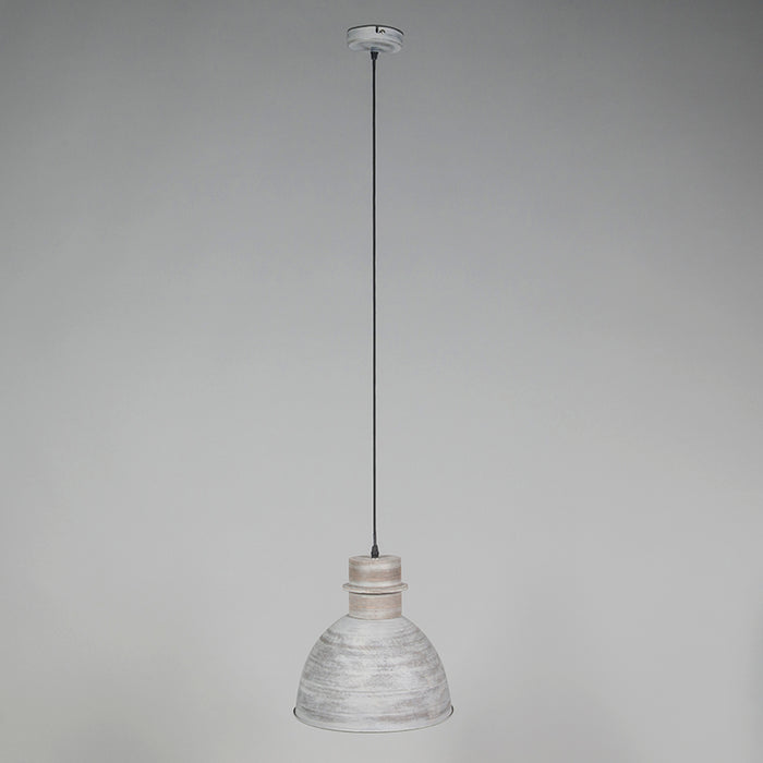 QAZQA Set van 2 landelijke hanglampen grijs - Dory