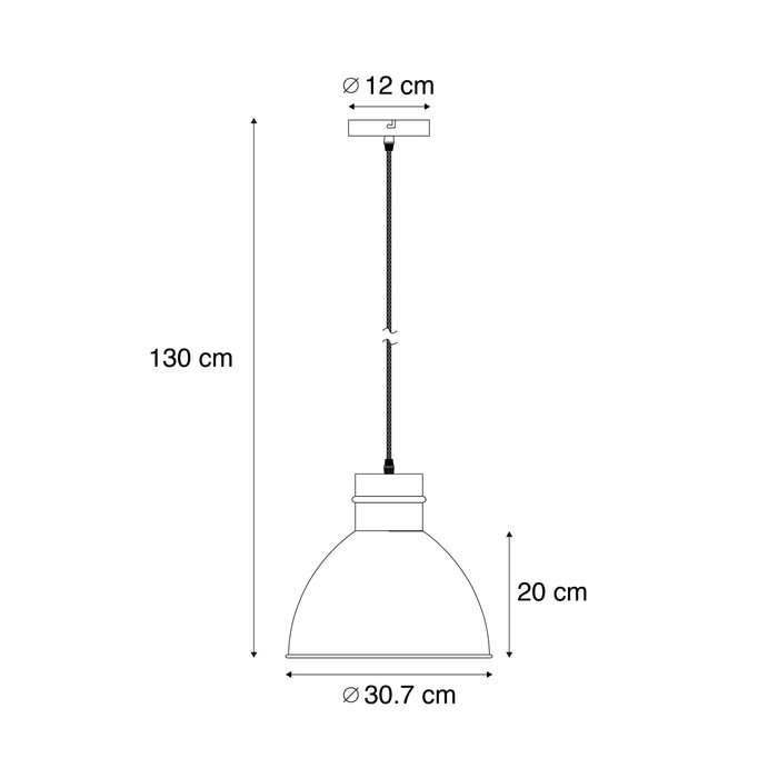 QAZQA Set van 2 landelijke hanglampen grijs - Dory