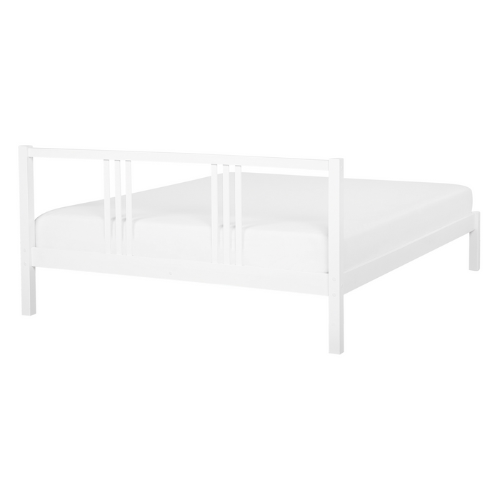 Beliani - VANNES - Tweepersoonsbed - Wit - 140 x 200 cm - Dennenhout