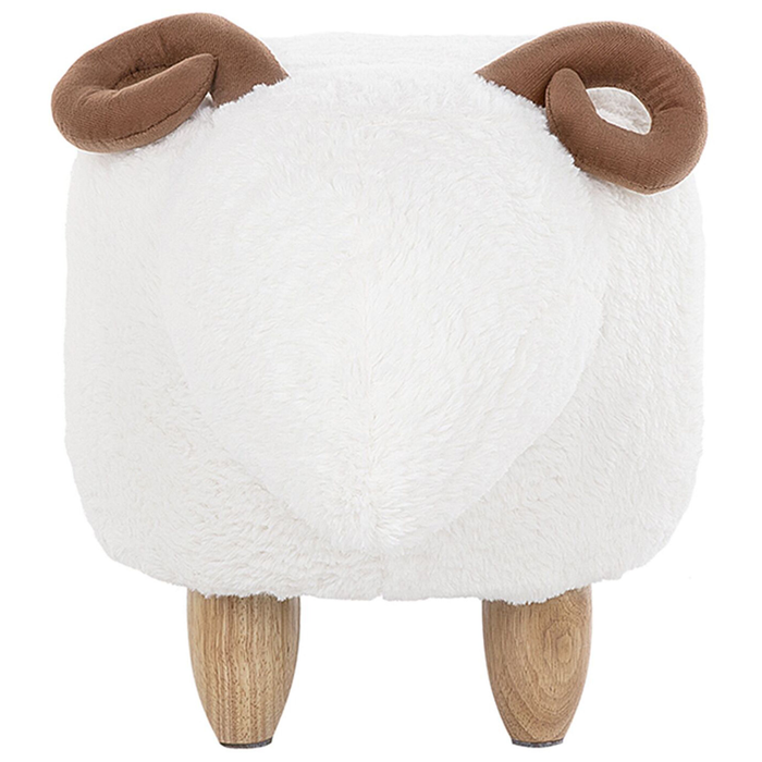 Beliani - LAMB - Hocker - Wit - Polyester
