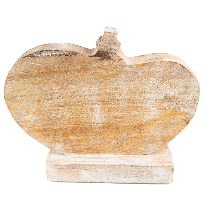 Clayre & Eef Decoratie Pompoen 29x6x22 cm Bruin Wit Hout
