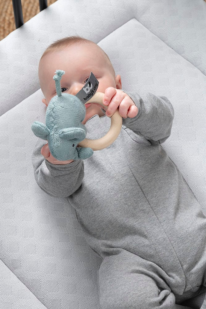 Baby's Only Houten rammelaar olifant - Stonegreen