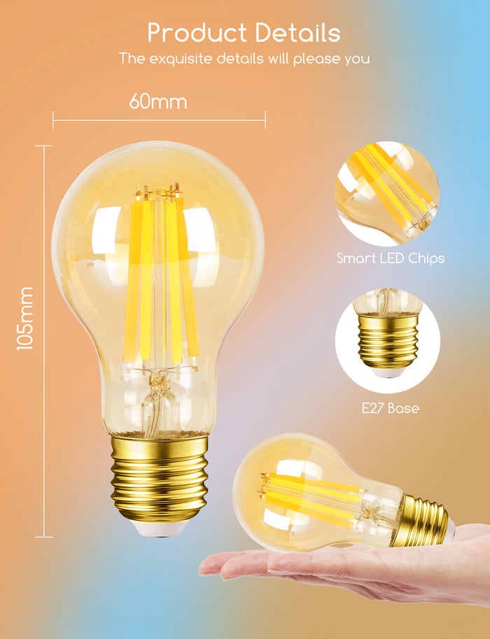 Aigostar  - E27- Slimme Lamp - Dimbaar - CCT - 2700 - 6500K - 6W
