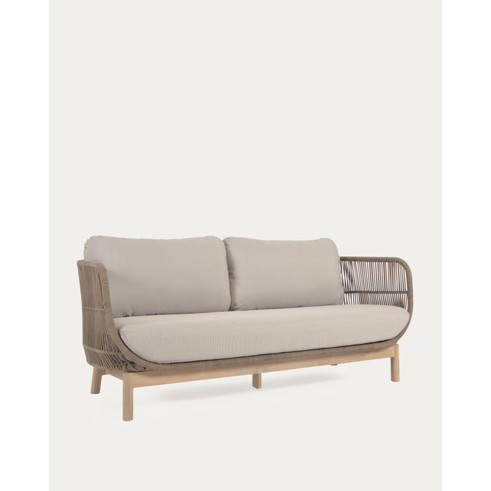 Kave Home - Catalina 3-zitsbank gemaakt met beige touw en FSC massief