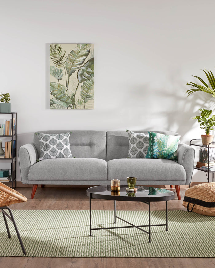 Kave Home - Cataleg set 4 ronde onderzetters wit grijs marmer en mango