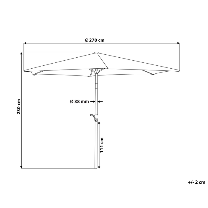 Beliani - VARESE - Parasol - Lichtgrijs - 270 cm - Polyester