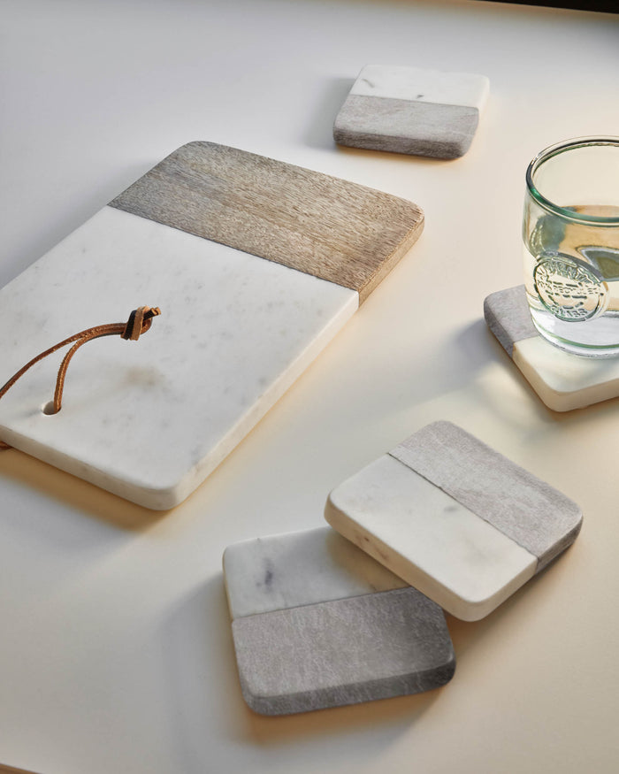 Kave Home - Danelle marmer en hout serveerplank