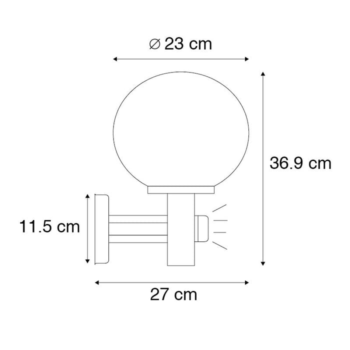 QAZQA Buiten wandlamp zwart met helder glas incl. bewegingsmelder -