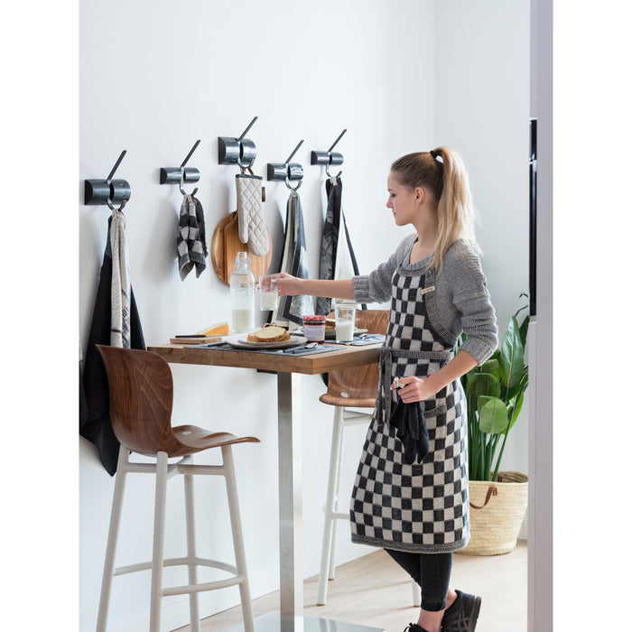 Knit Factory Gebreide Keukenschort  Block - Ecru|Linnen