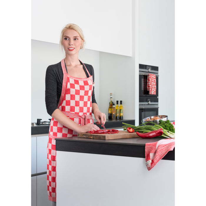 Knit Factory Gebreide Keukenschort  Block - Ecru|Linnen