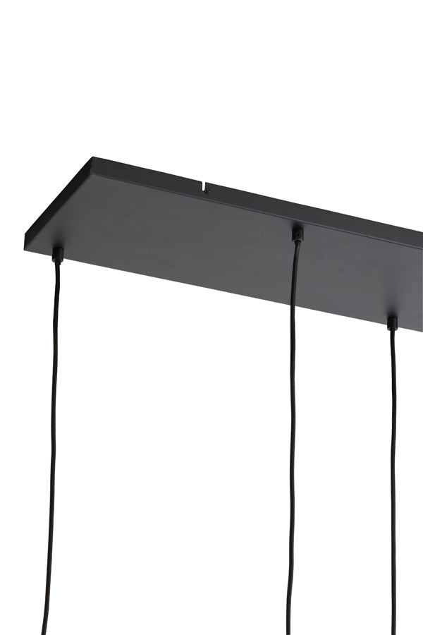 Light&living Hanglamp 5L 110x22x32 cm LEKAR zwart+smoke glas