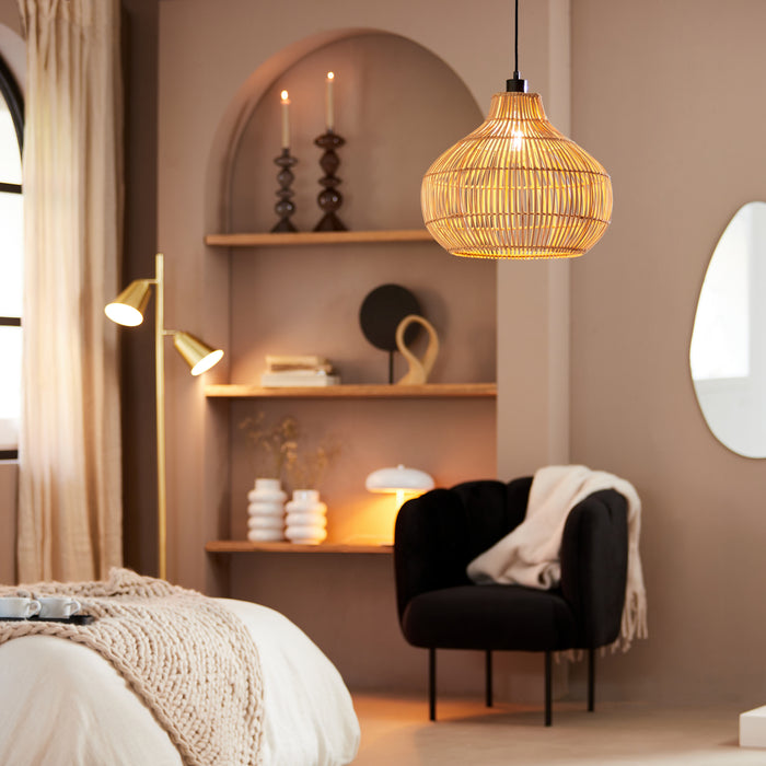 Light&living Hanglamp Ø50x51,5 cm PACINO rotan donker bruin