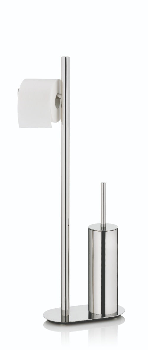 Lucido Toiletborstel en toiletrol set - Zilver - Kela