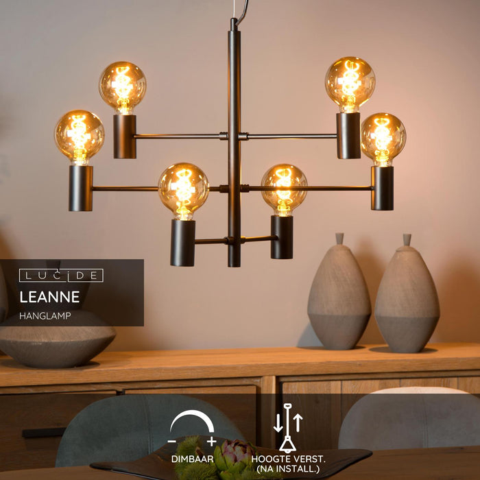 Lucide LEANNE Hanglamp - Zwart