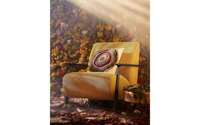 Kave Home - Fauteuil Meghan in corduroy mosterd met massief