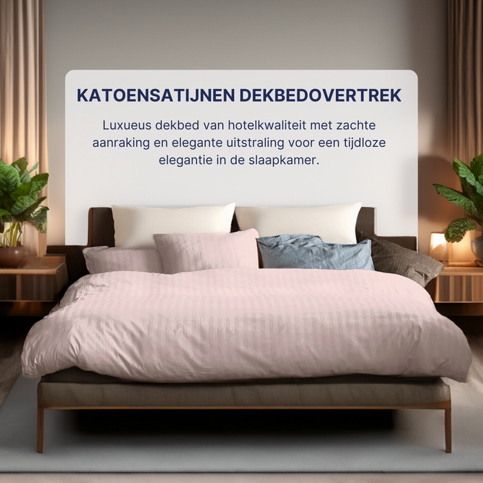 Ten Cate Katoensatijnen Dekbedovertrek - 140x200|220 - Roze