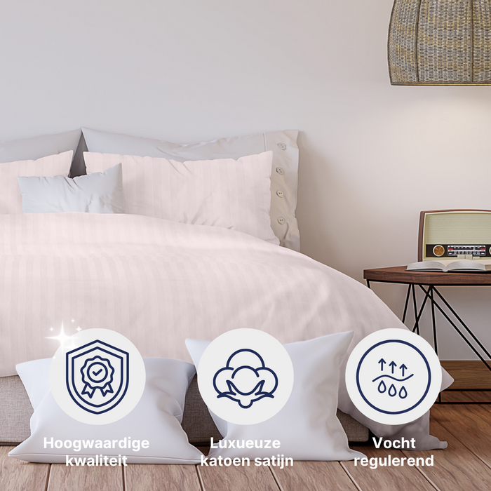 Ten Cate Katoensatijnen Dekbedovertrek - 140x200|220 - Roze