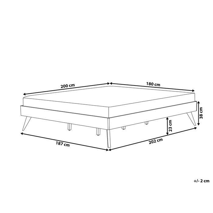 Beliani-BERRIC -Tweepersoonsbed-Donkere houtkleur-180 x 200 cm-MDF