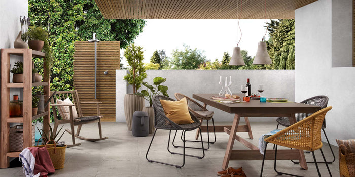 Kave Home - Set Low van 2 bloempotten grijs Ø 21 cm | Ø 14 cm