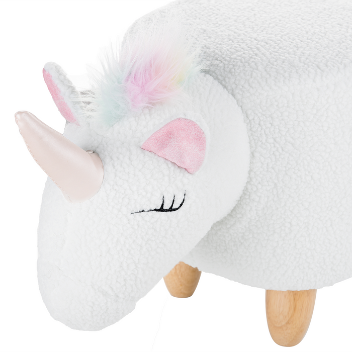 Beliani - UNICORN - Hocker - Wit - Polyester