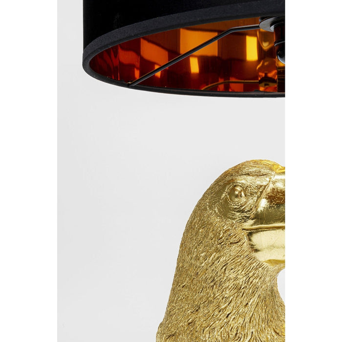Kare Design Toucan Tafellamp - Zwarte Lampenkap - Goud