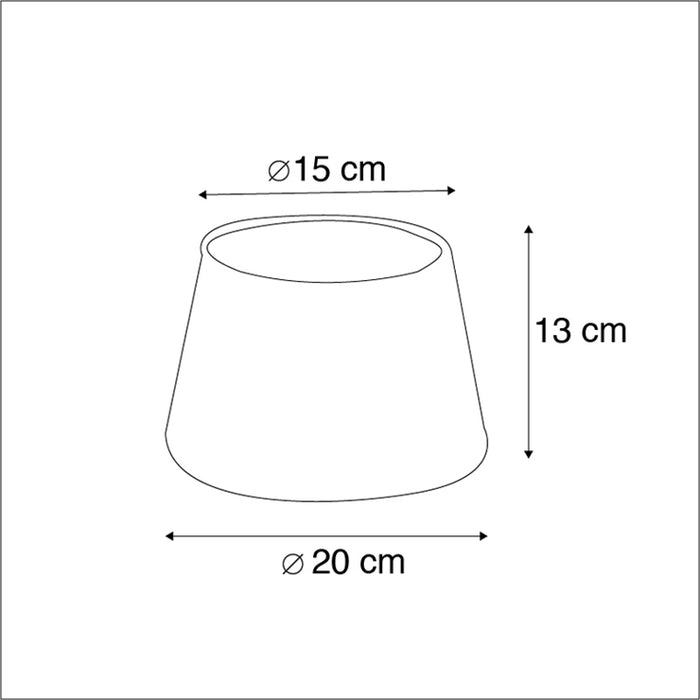 QAZQA Katoenen lampenkap zwart 20|15|13 met gouden binnenkant