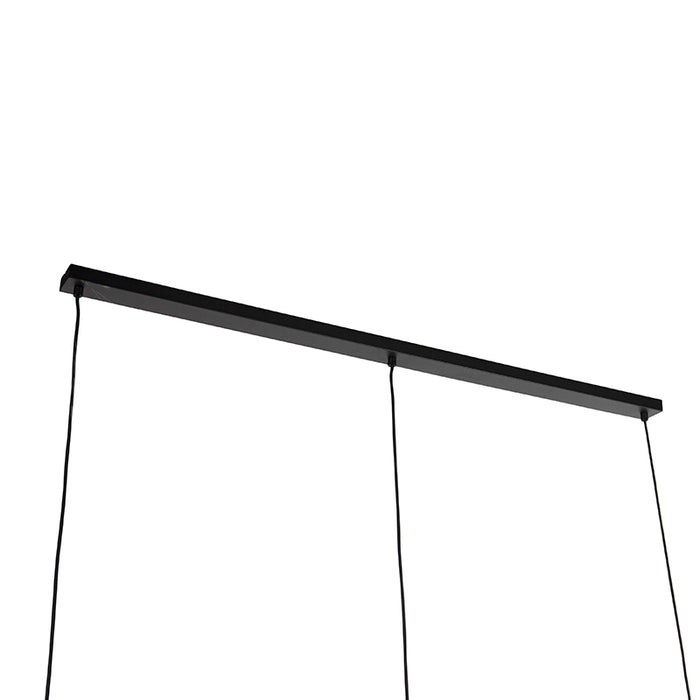 QAZQA Design hanglamp zwart met smoke glas 3-lichts 161,5 cm - Qara