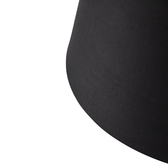 QAZQA Katoenen lampenkap zwart 32|25|18 met gouden binnenkant