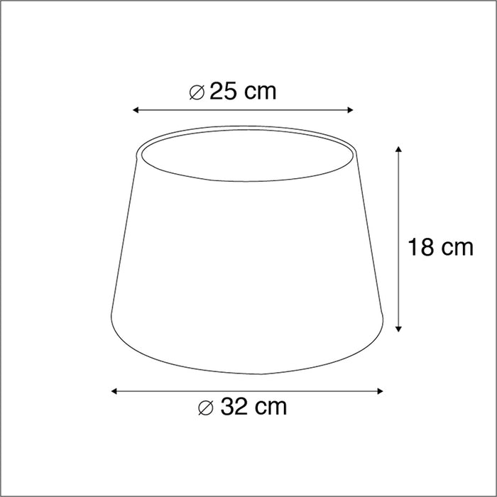 QAZQA Katoenen lampenkap zwart 32|25|18 met gouden binnenkant