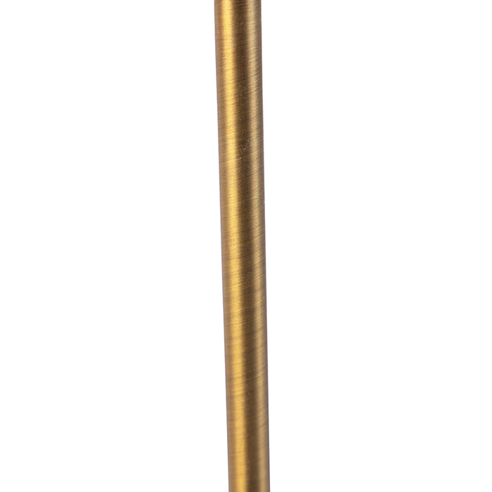 QAZQA Bronze tafellamp met linnen kap wit 35cm - Parte