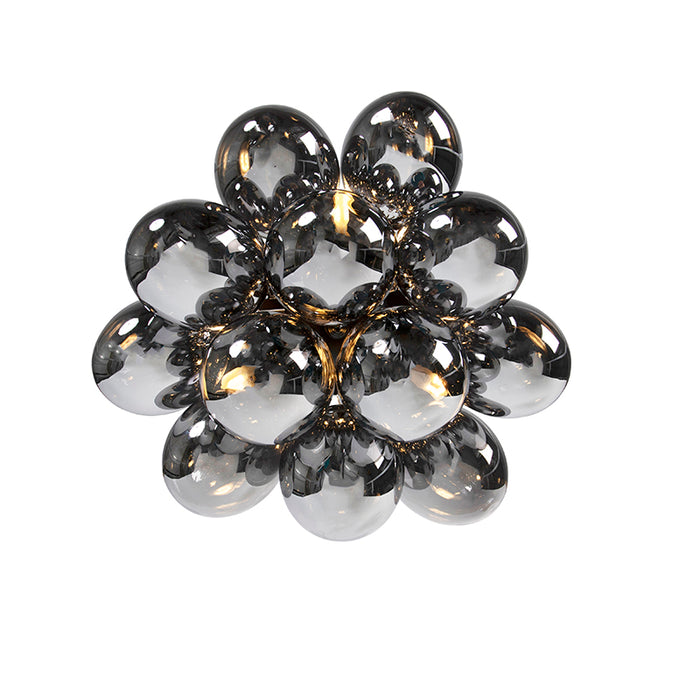 QAZQA Design plafondlamp zwart met smoke glas 3-lichts - Uvas