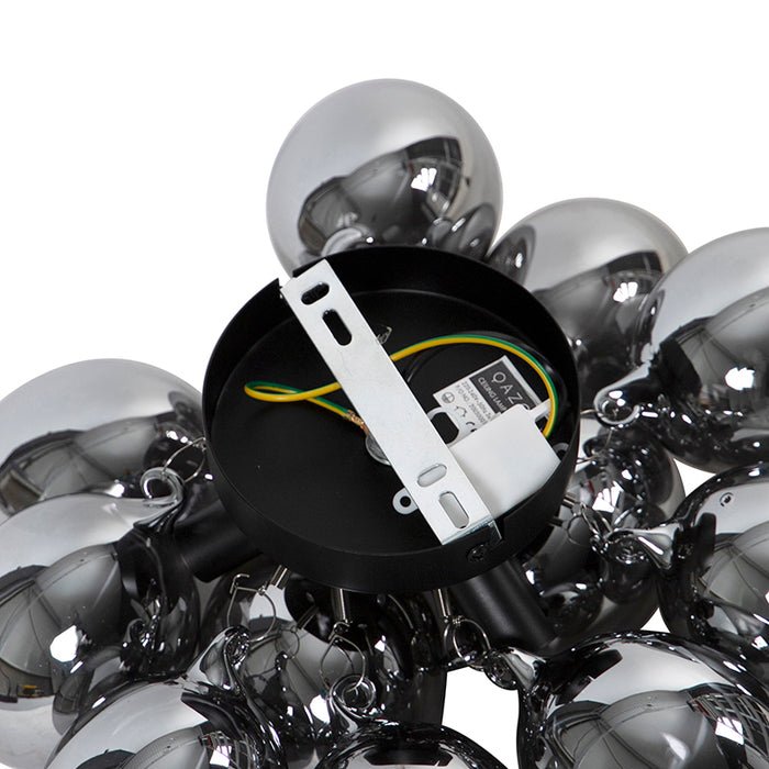 QAZQA Design plafondlamp zwart met smoke glas 3-lichts - Uvas