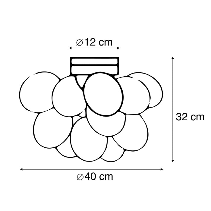 QAZQA Design plafondlamp zwart met smoke glas 4-lichts - Uvas