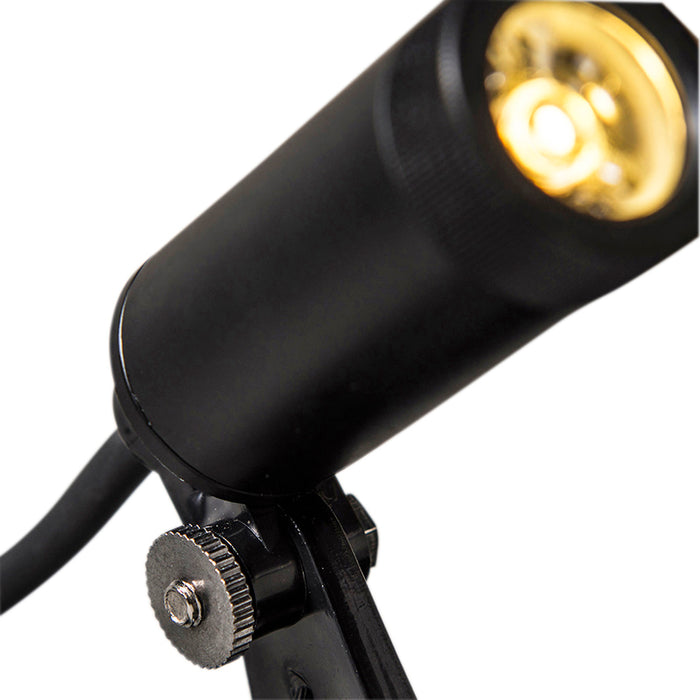 QAZQA Set van 4 prikspots zwart incl. LED IP68 - Garly