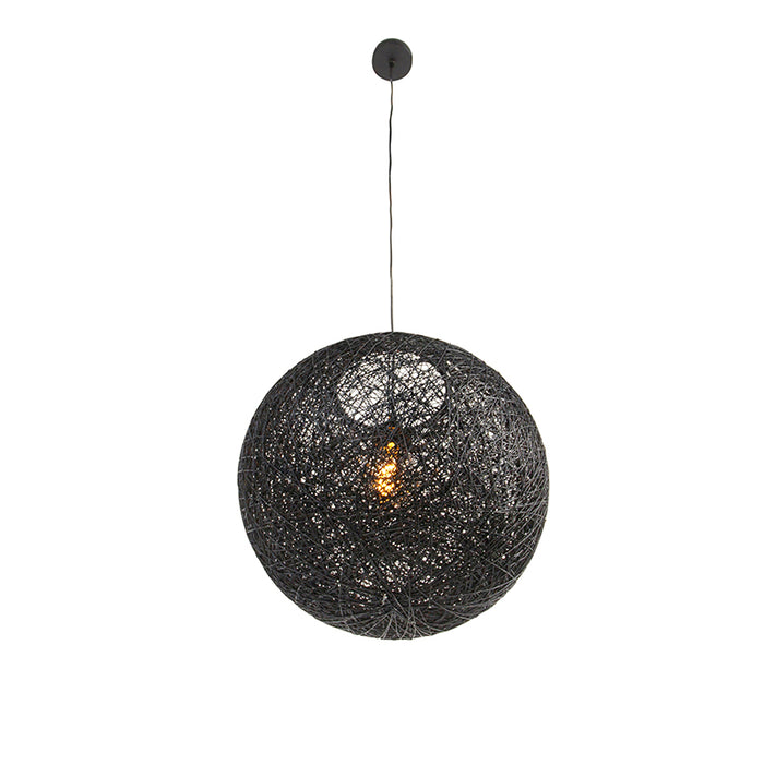 QAZQA Design hanglamp zwart bol 45cm - Corda