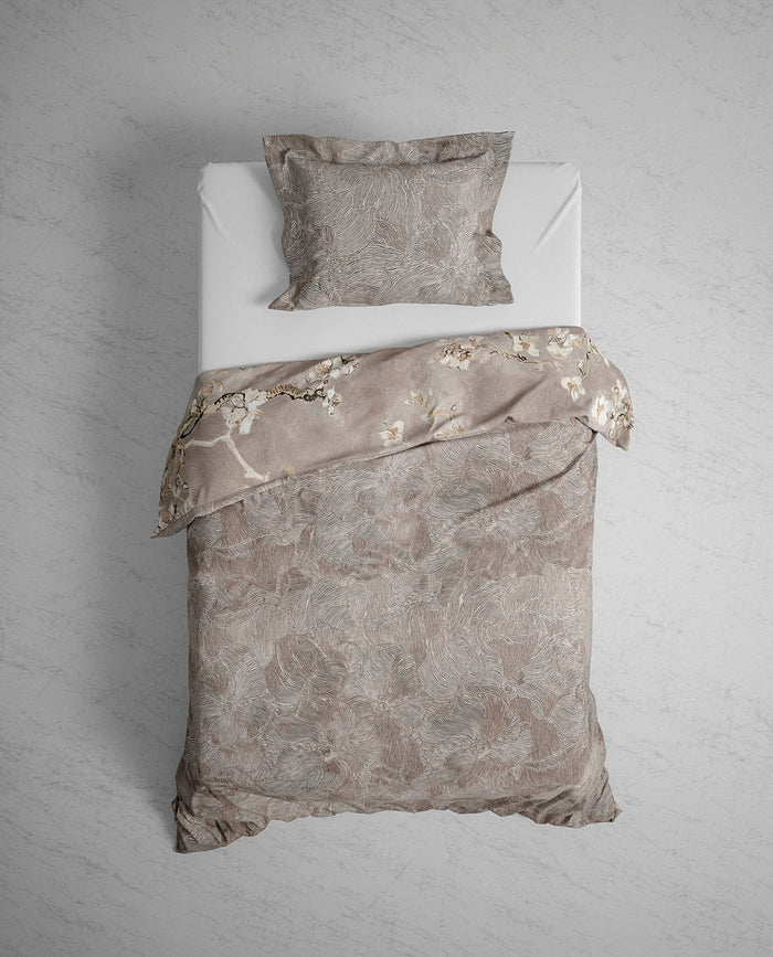 Heckett Lane Dekbedovertrek Katoen Satijn Boaz - wood taupe