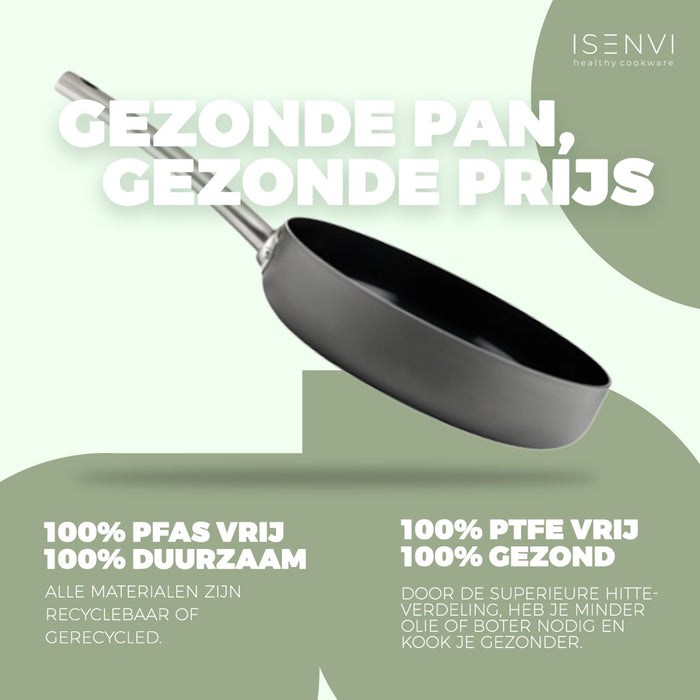 ISENVI Avon Combideal - Grillpan en wokpan met deksel - Ergo