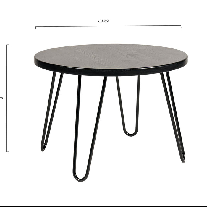 MaximaVida salontafel Chicago rond 60 cm zwart - hairpin poten Seattl