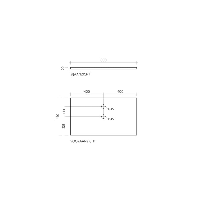 Going Objects - Marmeren Wastafelplaat Marcel - Groen - 80cm