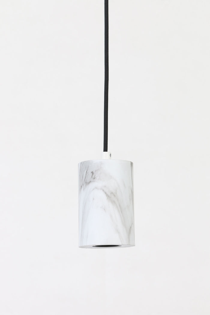 Light & Living Hanglamp Vidar 1L - Wit Marmer Print + Lichtbron
