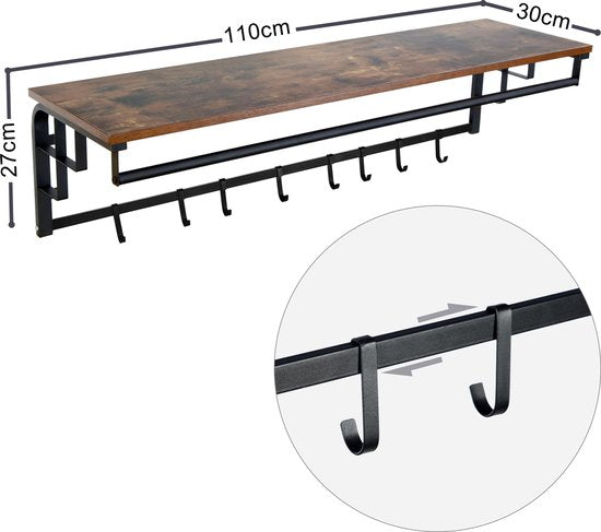 FURNILUX - Wand kapstok De Luxe - XL - Garderobe