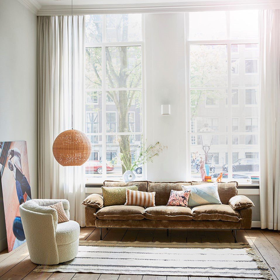 HKliving Retro Sofa 4-zitsbank - Velvet Corduroy - Aged Gold