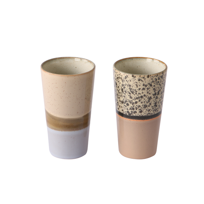 HKliving 70's Latte Macchiato Mok - Set van 2