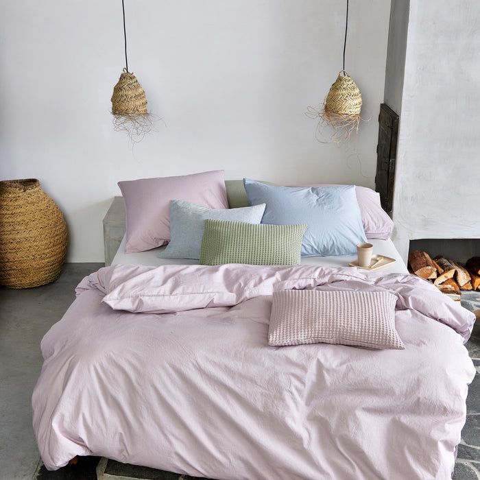 Vandyck Washed Cotton Dekbedovertrek 200 x 200/220 cm - Pearl Blue