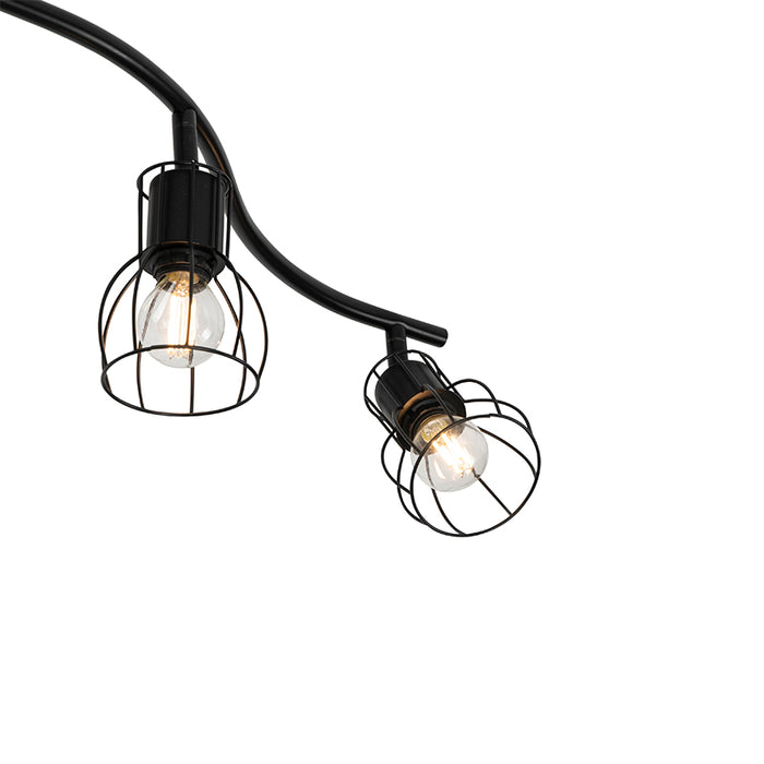 QAZQA Moderne plafondspot zwart 145 cm 6-lichts - Botu