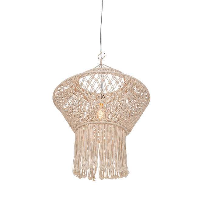 QAZQA Landelijke hanglamp macramé 90 cm - Macra