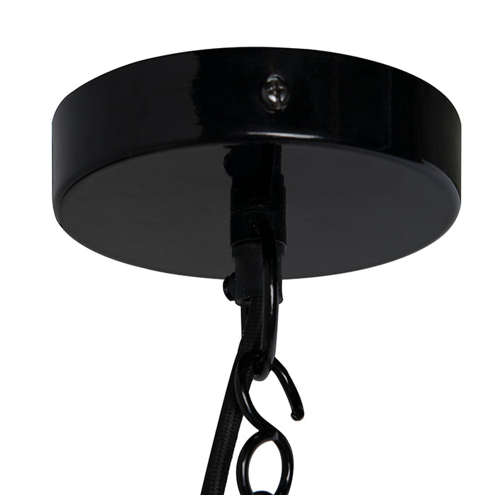 QAZQA Set van 2 industriële hanglampen zwart - Warrior